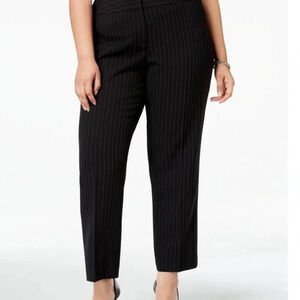 kasper pinstripe dress pants black plus size 16